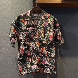 Stone Fox Swim Linen Rainbow Jungle Button Down Shirt - Women’s XS/S